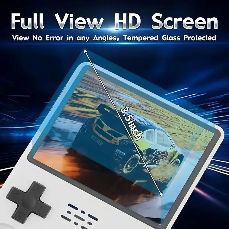 WUDS R36S Handheld Game Console 3.5 Inch Retro Handheld Video Games Consoles Built-In Rechargeable Battery Portable Style Hand Held Game Consoles System Pink