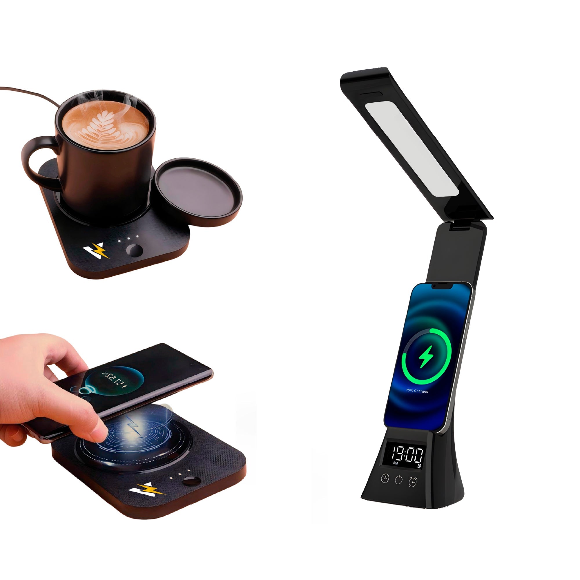 Pursonic Workspace Bundle – LED Desk Lamp + Wireless Mug Warmer - Gaskin Affiliates