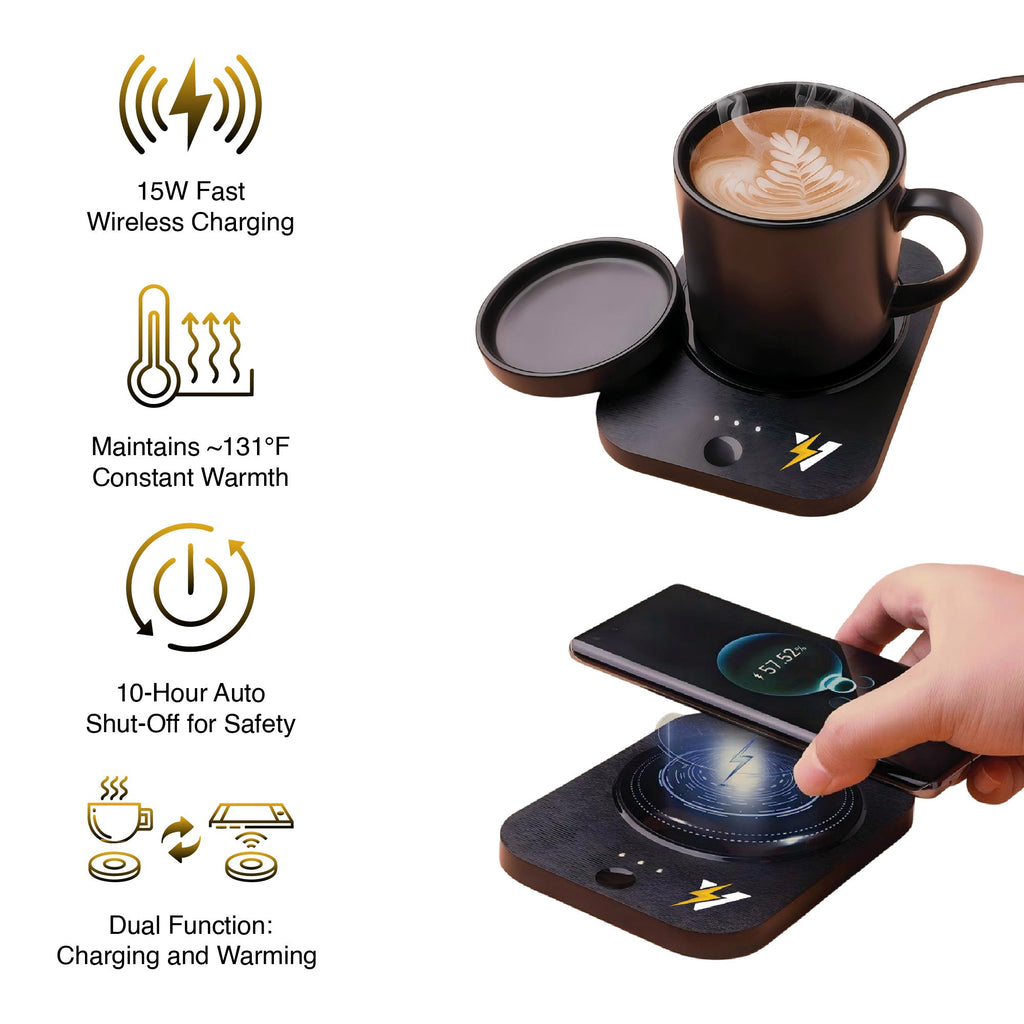 Pursonic Workspace Bundle – LED Desk Lamp + Wireless Mug Warmer - Gaskin Affiliates