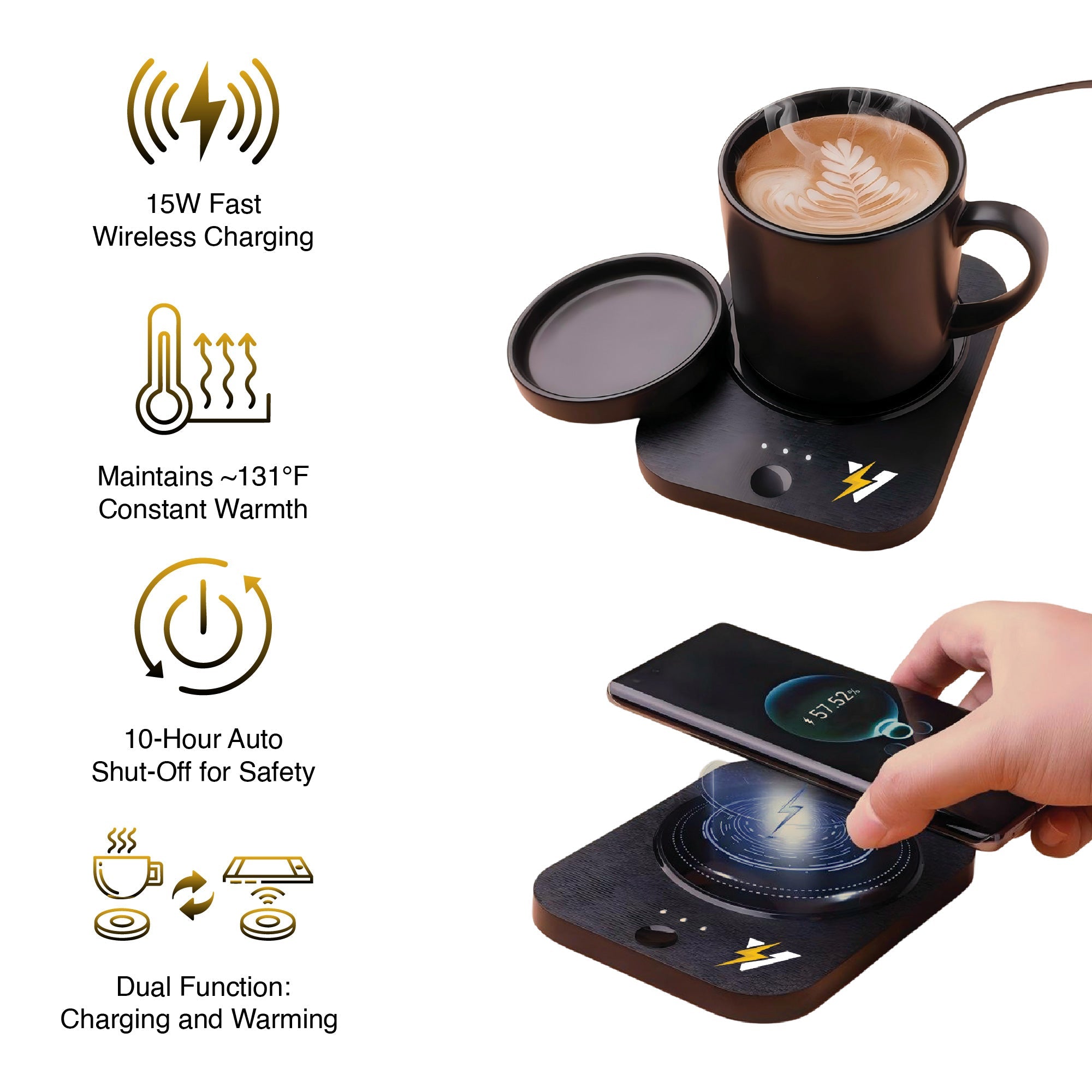 Pursonic Workspace Bundle – LED Desk Lamp + Wireless Mug Warmer - Gaskin Affiliates