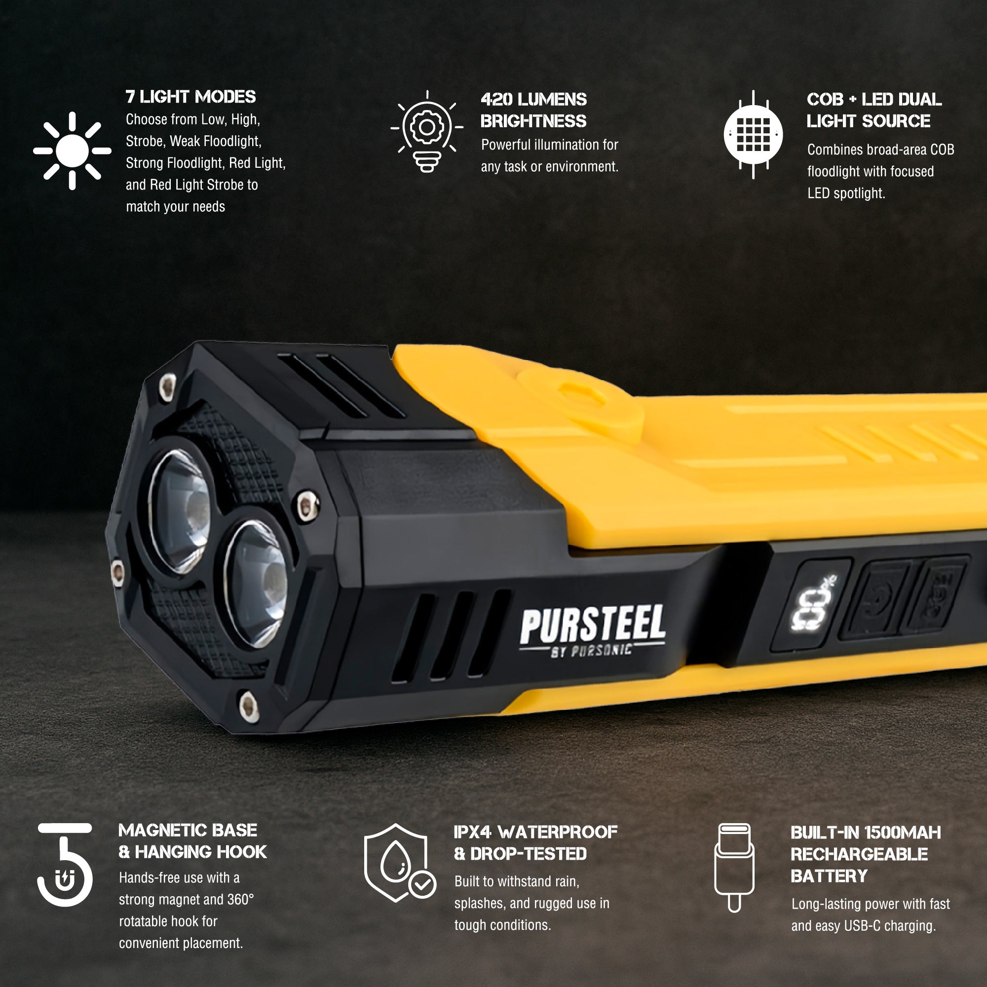 Pursonic Preparedness Bundle – Flashlight & Fast Charging Power Bank - Gaskin Affiliates