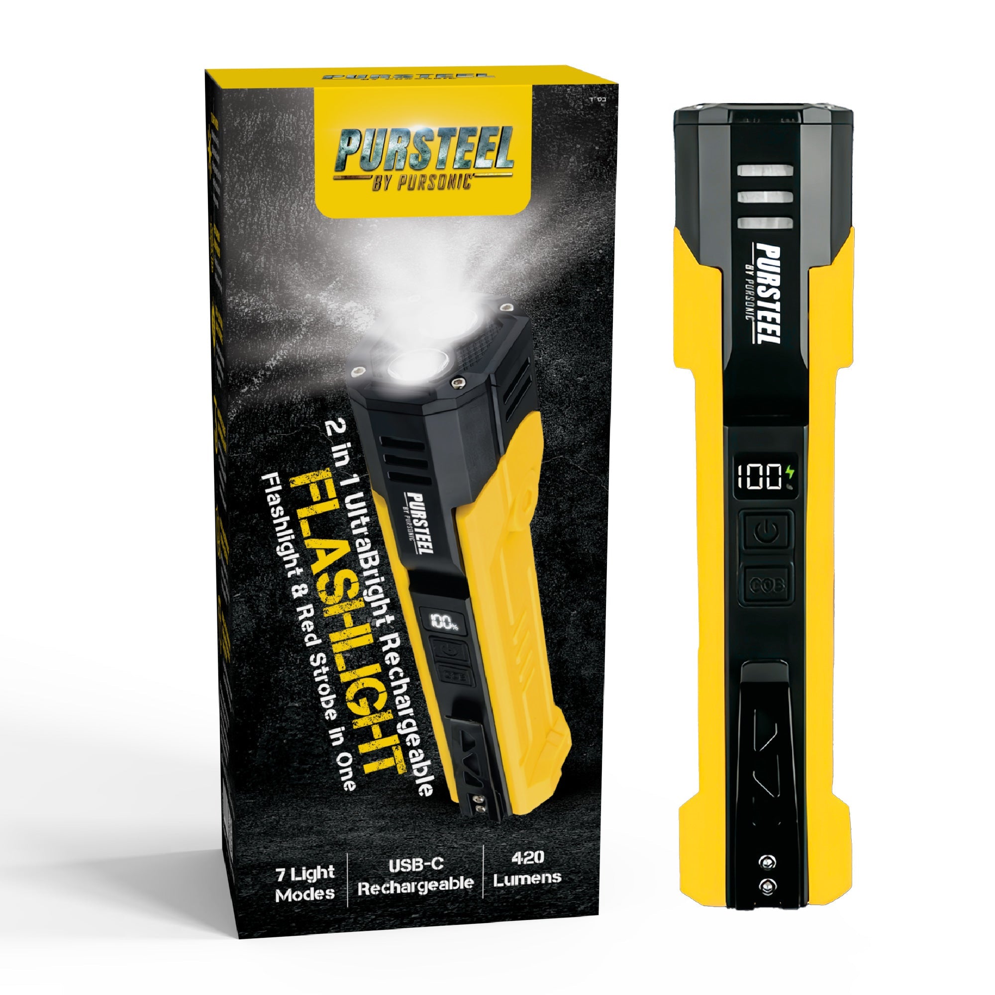 Pursonic Preparedness Bundle – Flashlight & Fast Charging Power Bank - Gaskin Affiliates