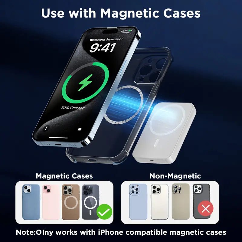 MagCharge 5000 – MagSafe Wireless Power Bank for iPhone 12–17 - Gaskin Affiliates
