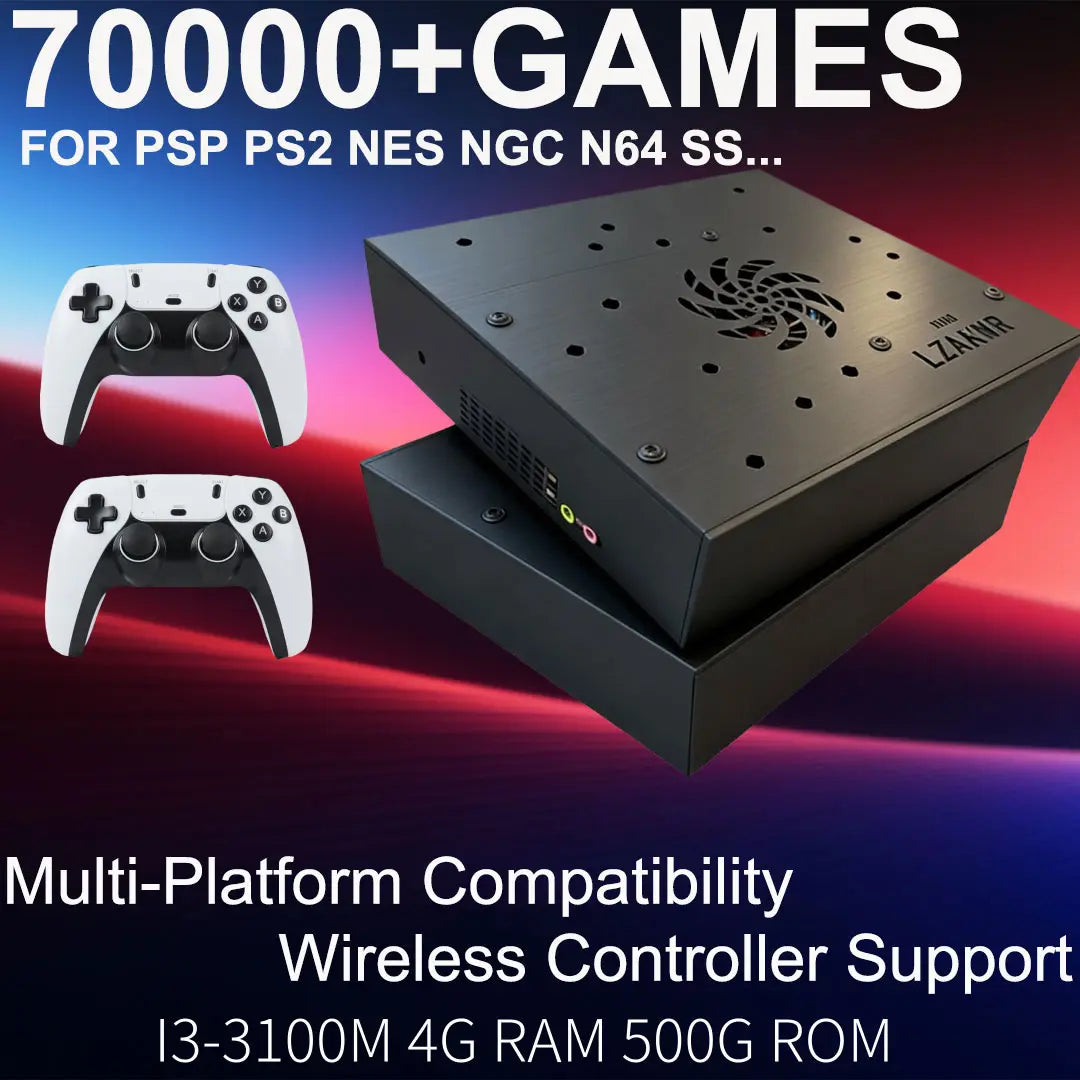 Retro Game Console for TV, 4GB RAM 500GB Storage, Plug & Play HDMI Gaming System, Supports PS2 Wii NGC N64 PSX Arcade Games