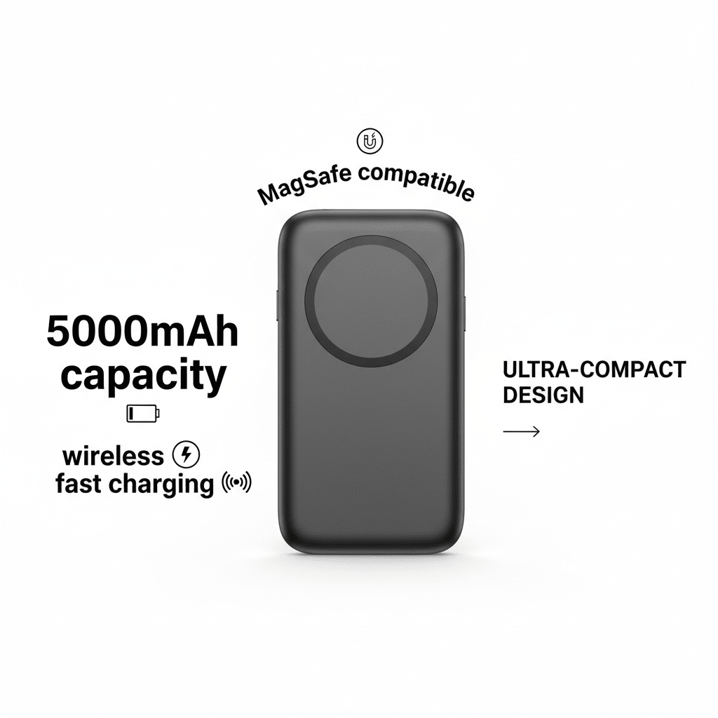 MagCharge 5000 – MagSafe Wireless Power Bank for iPhone 12–17 - Gaskin Affiliates